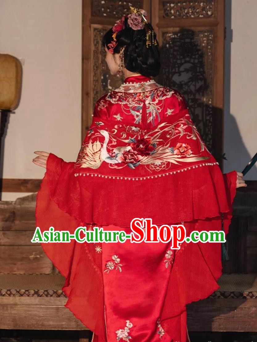 Traditional Chinese Wedding Qipao Ancient China Bride Red Dress Minguo Woman Clothing
