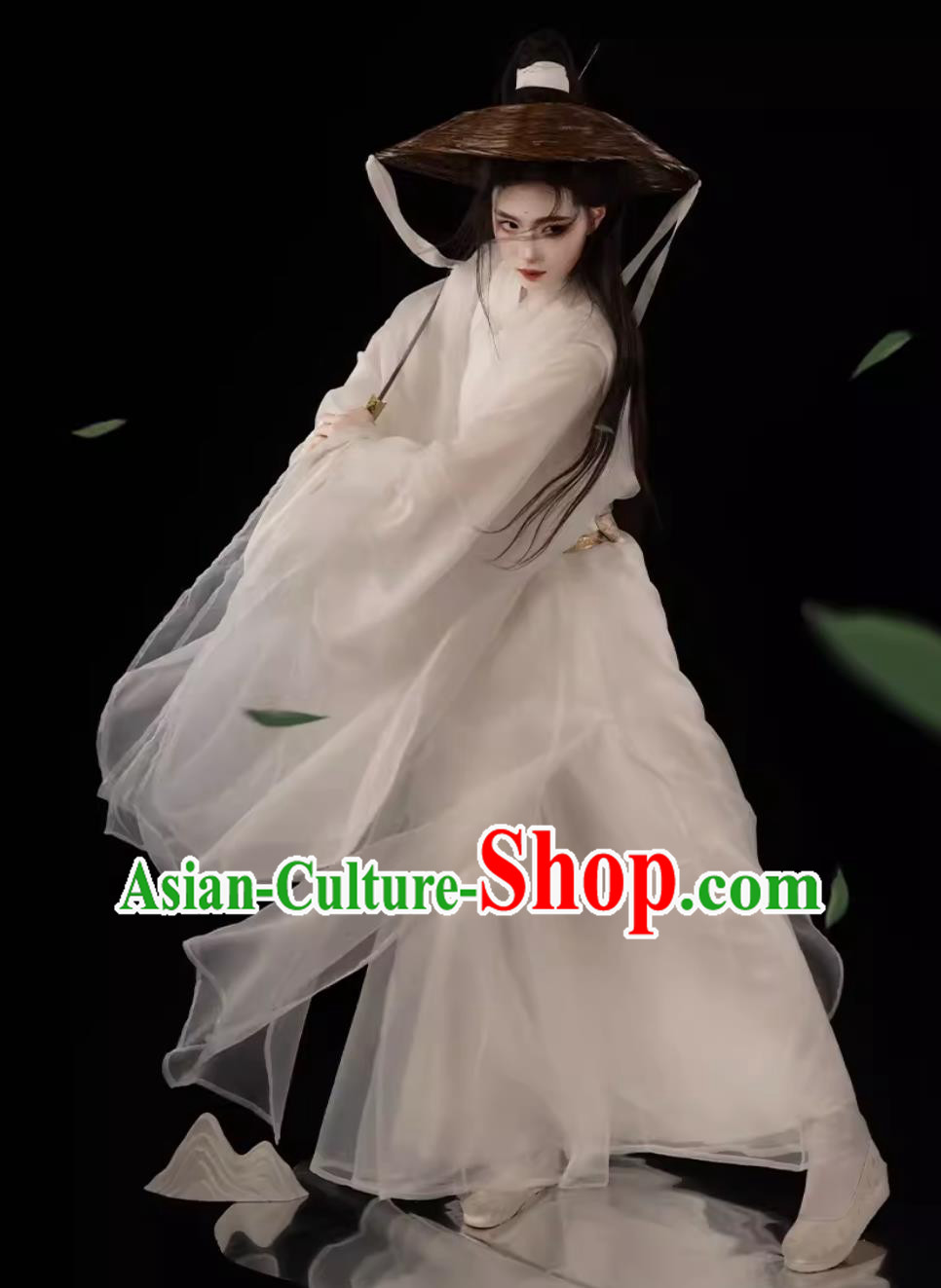Traditional Hanfu Swordswoman Costume Chinese Song Dynasty Female White Dress China Travel Photography Heroine Clothing