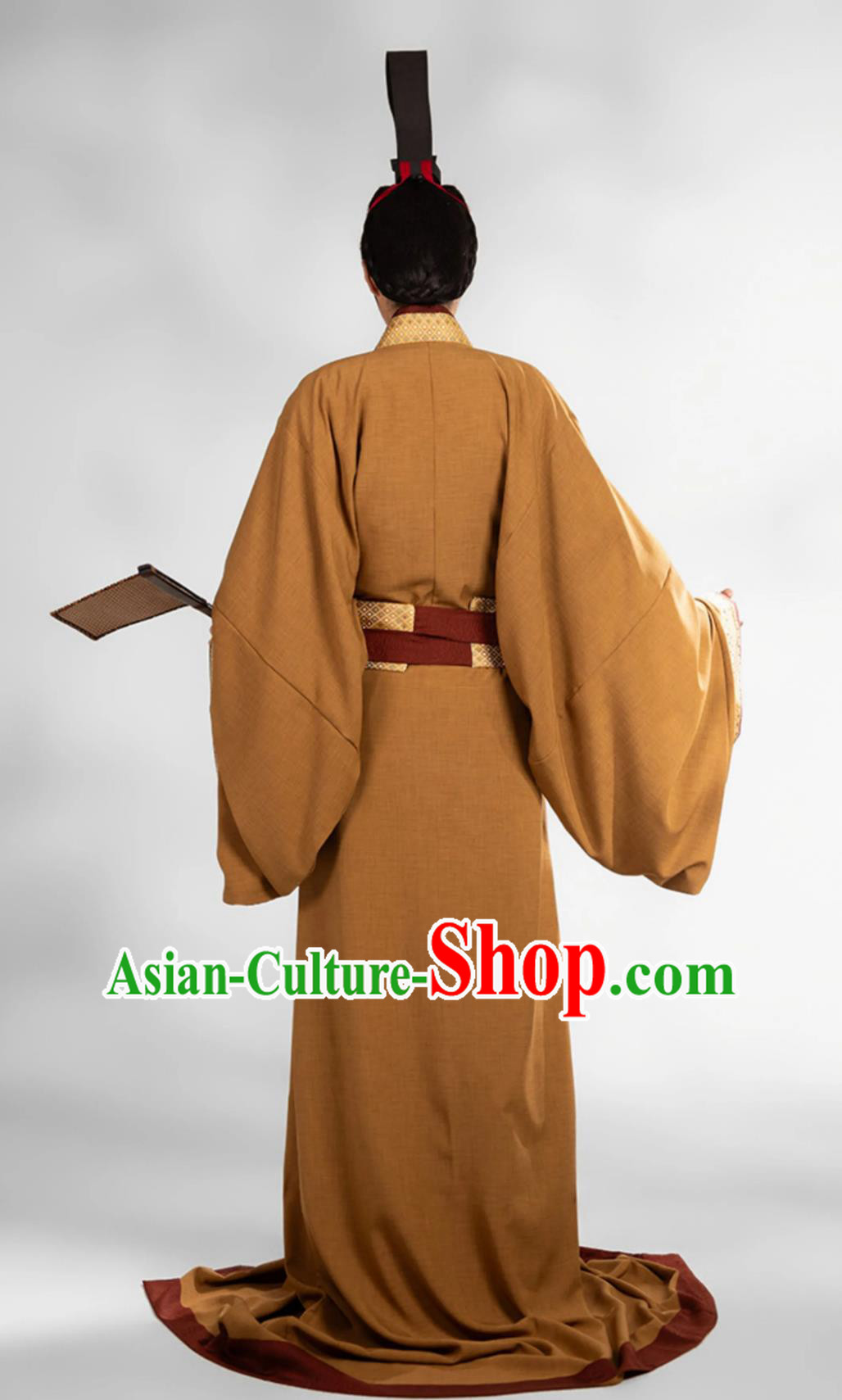 Chinese Travel Photography Costume Traditional Hanfu Khaki Warring States Robe Ancient Chinese Scholar Clothing