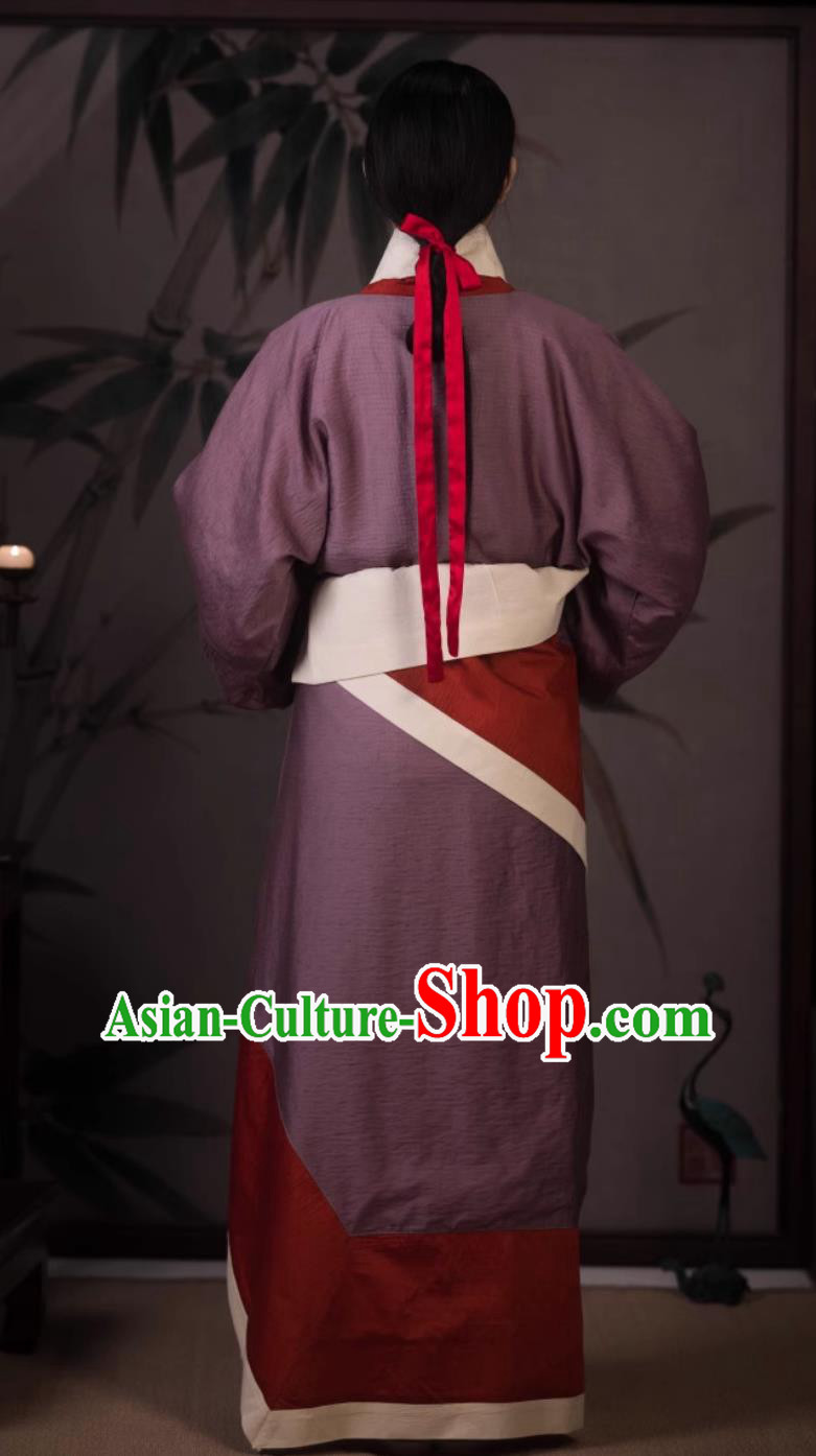 Traditional Hanfu Curving Front Robe Ancient China Court Woman Clothing Chinese Travel Photography Costume