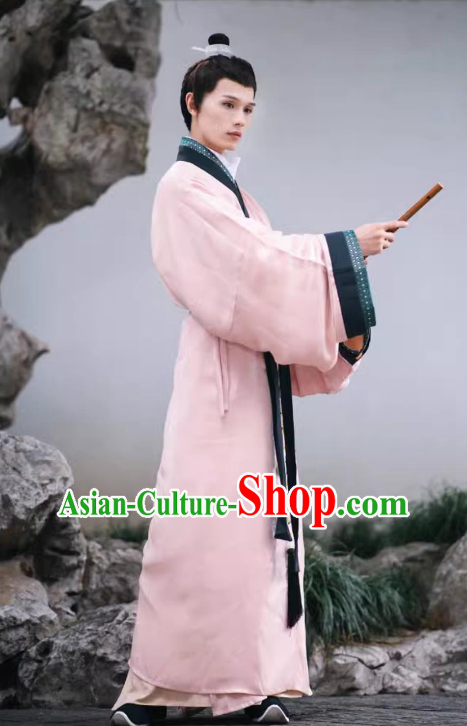 Chinese Travel Photography Costume Traditional Hanfu Qin Dynasty Pink Robe Ancient China Scholar Clothing