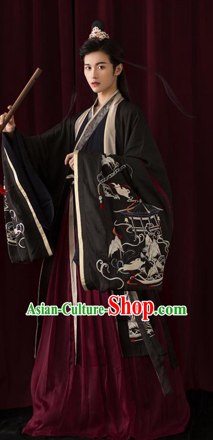 China Travel Photography Jin Dynasty Hero Costume The Untamed Wei Wuxian Traditional Hanfu Ancient China Wuxia Swordsman Clothing