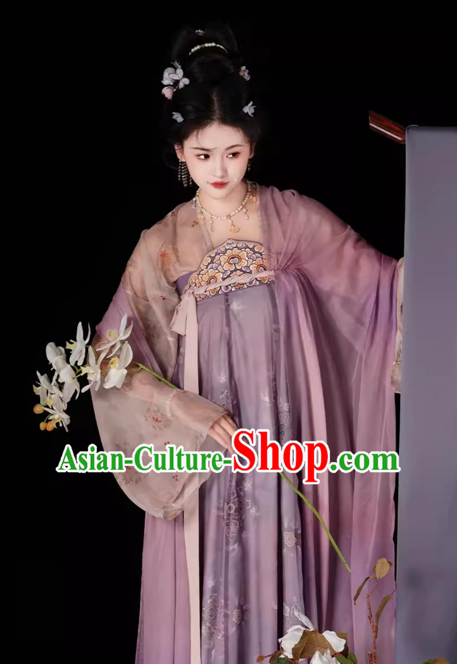 China Travel Photography Costume Chinese Tang Dynasty Princess Clothing Traditional Hanfu Ruqun Ancient Court Lady Purple Dress