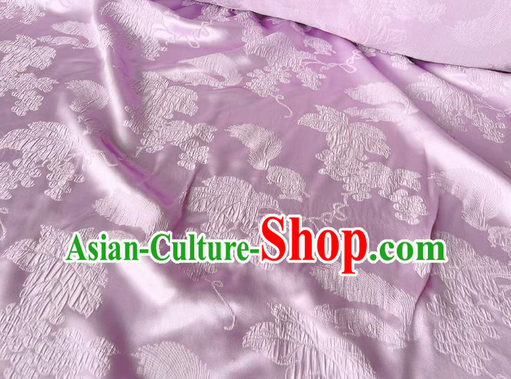 Traditional Design Lilac Satin China Qipao Fabric Chinese Classical Squirrel Grape Pattern Jacquard Material