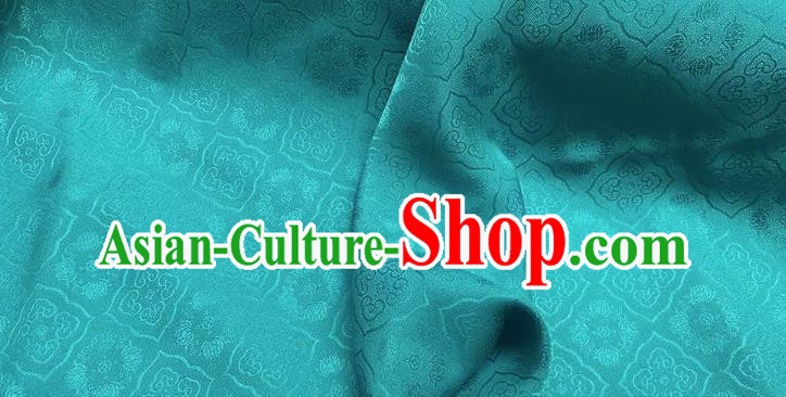 Peacock Green Chinese Traditional Cheongsam Fabric China Mulberry Silk Cloth Classical Pattern Jacquard Material