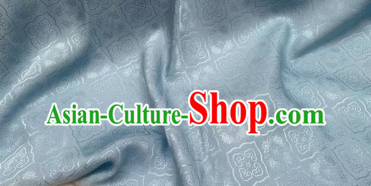 Blue China Mulberry Silk Cloth Chinese Classical Pattern Jacquard Material Traditional Cheongsam Fabric