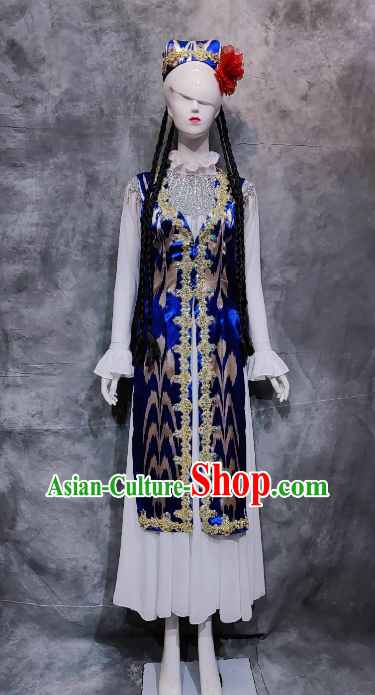 Chinese Xinjiang Ethnic Woman Clothing China Uyghur National Minority Dress Uighur Stage Show Costume