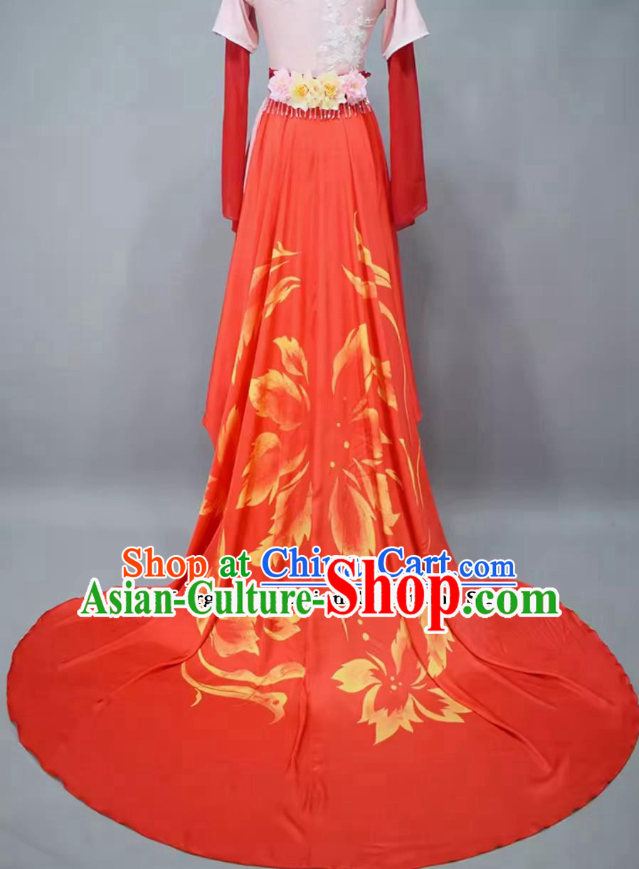Chinese Dance Contest Program Hong Yan Ning Xiang Replica Dress China Classical Dance Clothing