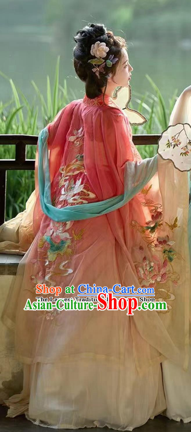 Ancient China Fairy Costume Traditional Hanfu Clothing Chinese Tang Dynasty Royal Princess Red Dress