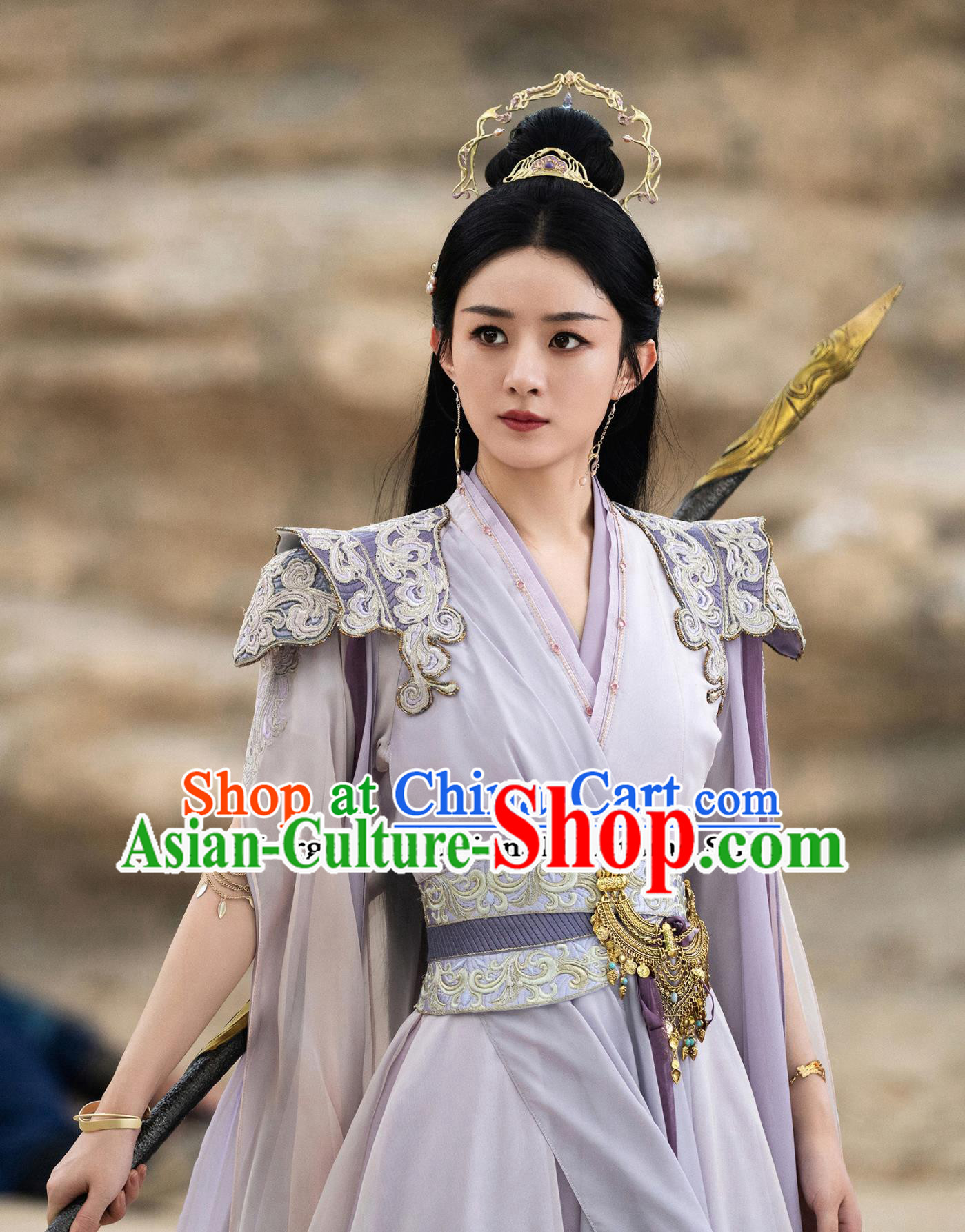Chinese TV Series The Legend Of Shen Li Female General Clothing Ancient China Swordswoman Lilac Garment Costume