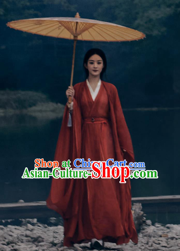 Chinese TV Series The Legend Of Shen Li Zhao Li Ying Red Dress Ancient China Swordswoman Garment Costume