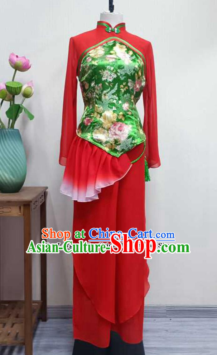 China Shouguang Yangko Dance Clothing Chinese Folk Dance Costume New Year Celebration Dance Reed Outfit