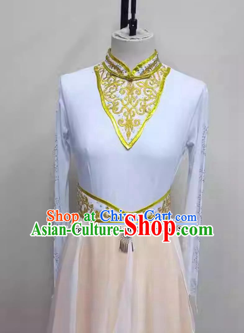Chinese Mongolia Dance Costume Women Group Performance Dress China Dance Contest Clothing
