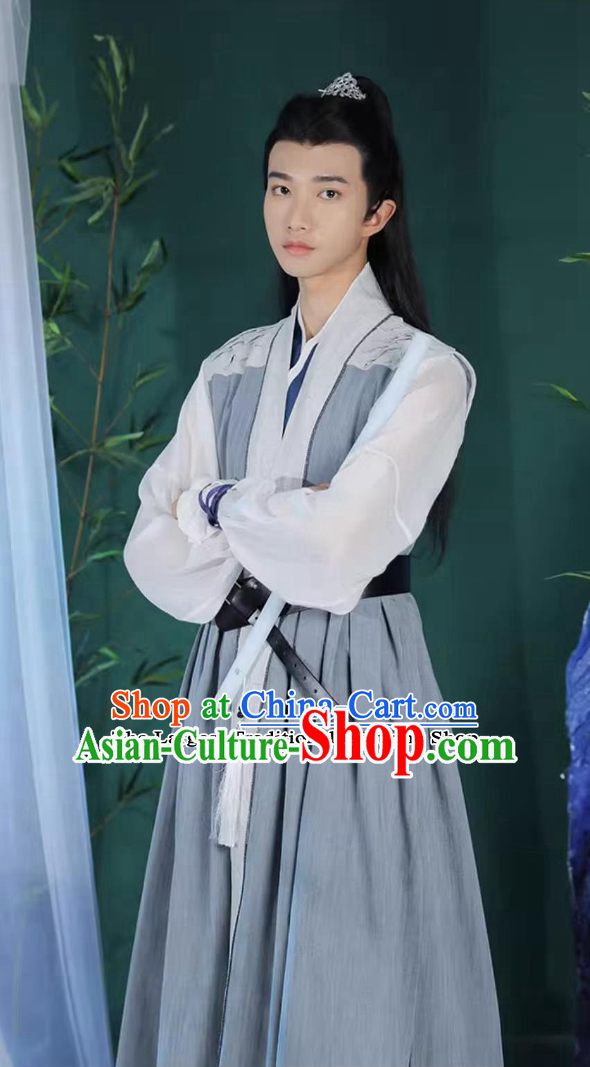 Chinese Song Dynasty Swordsman Costume Traditional Male Clothing Ancient China Young Hero Hanfu