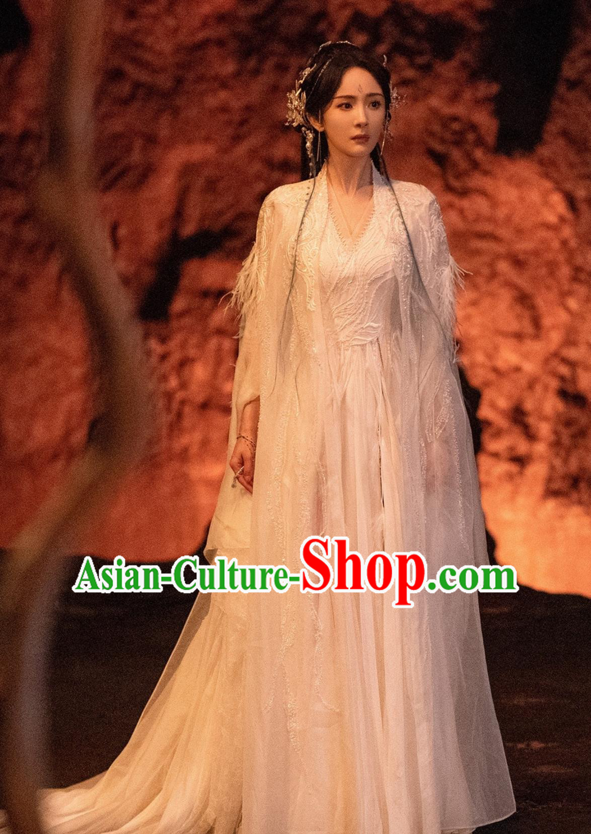 Ancient China Fairy Clothing Chinese TV Series Fox Spirit Matchmaker Red Moon Pact Tushan Hong Hong White Dress