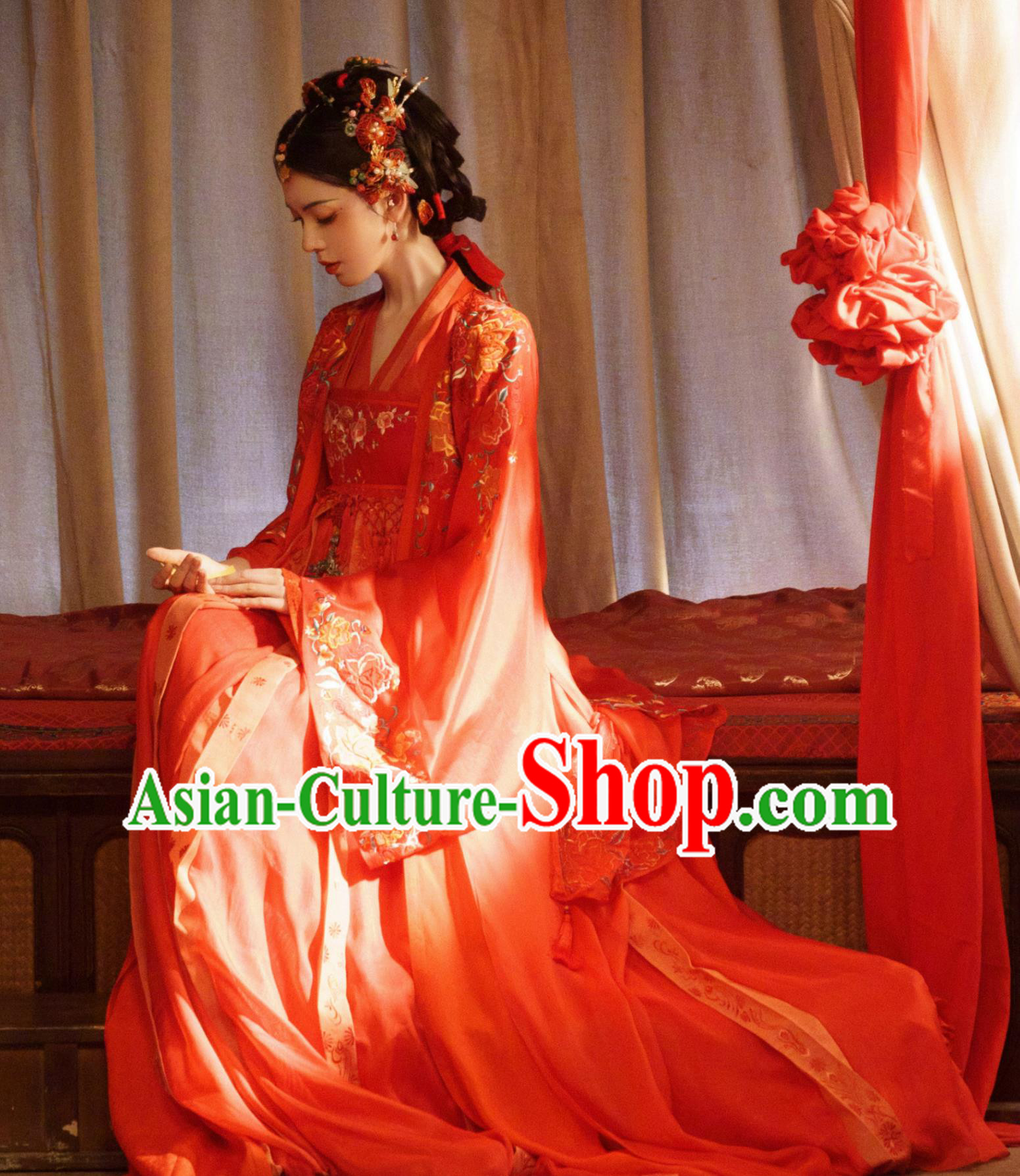 Ancient China Wedding Clothing Chinese TV Series Fox Spirit Matchmaker Red Moon Pact Captress Lv Jian Wen Red Dress