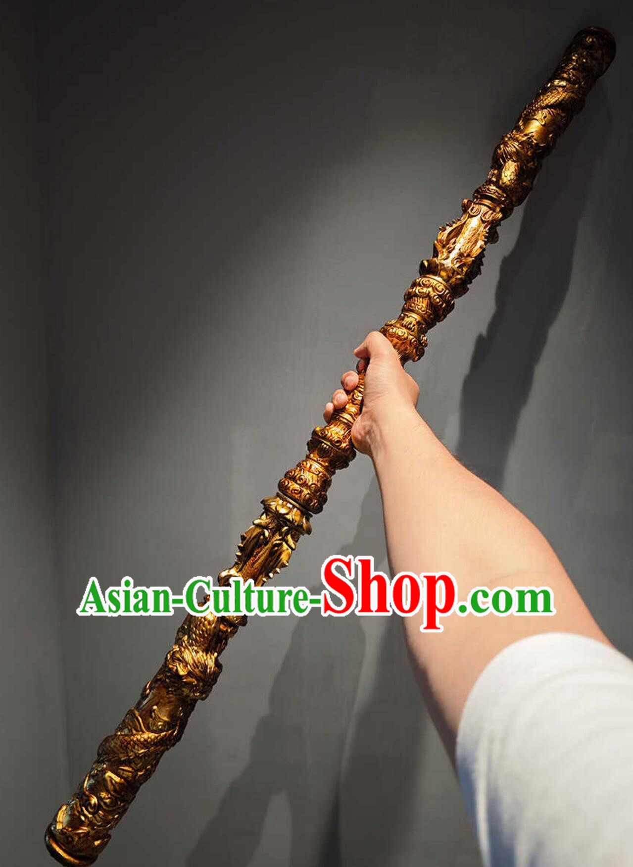 Handsome Monkey King Prop Jingu Bang Chinese Game Black Myth Wukong Scalable Golden Cudgel