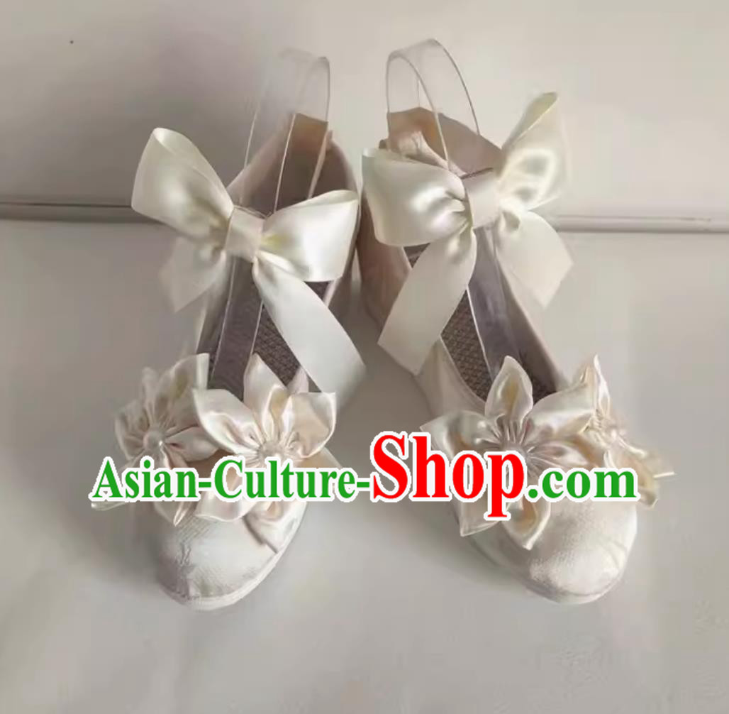 Fifth Personality Little Girl Cosplay Shoes Eurydice Cosplay Height Increasing Ethnic Style Embroidered Hanfu Shoes