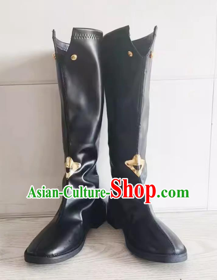 Collapse Star Dome Railway Luo Cha COS Shoes Cosplay Black Boots Thick Heel cm