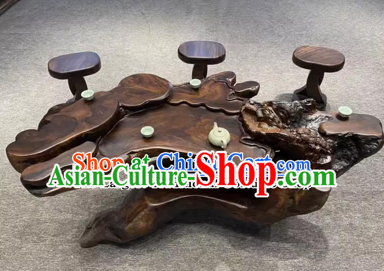 Hand Carved Wenge Teatable  Chinese Tree Root Tea Table Kung Fu Tea