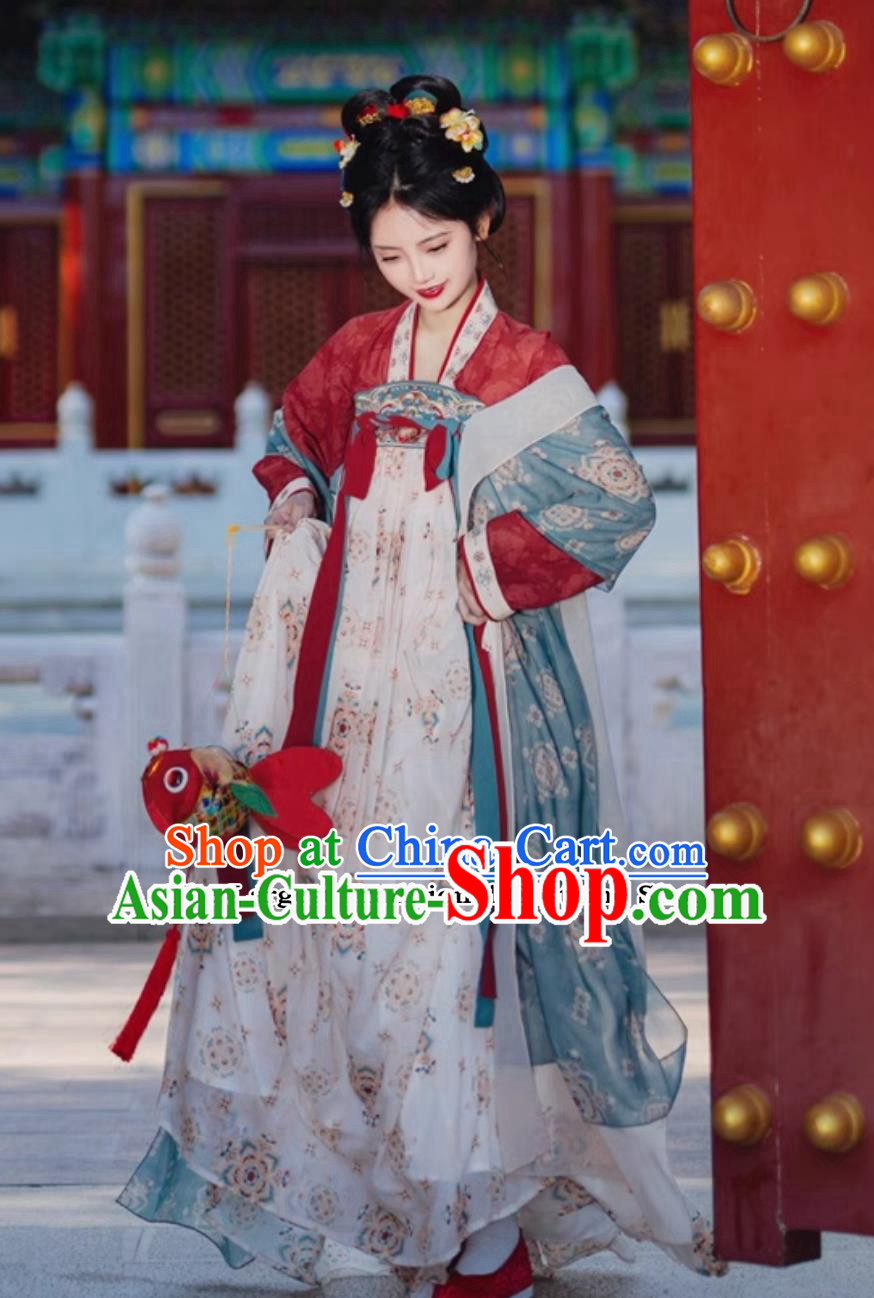 Chinese Hanfu Dress Ancient China Tang Dynasty Court Lady Clothing