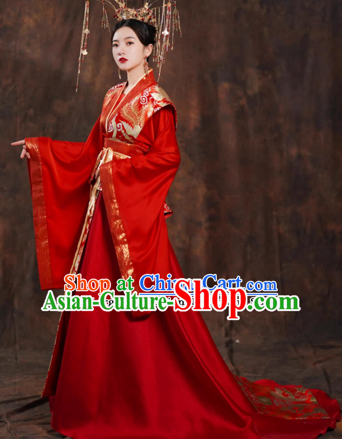 Ancient China Princess Red Dress Traditional Wedding Clothing Chinese Song Dynasty Hanfu