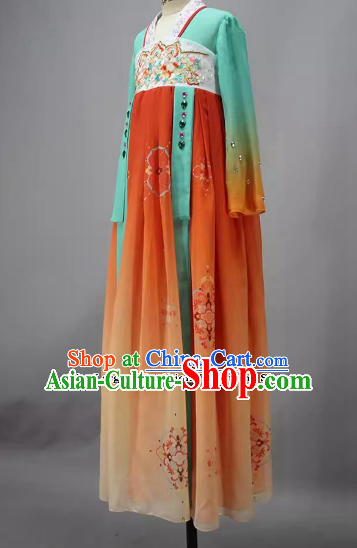 Woman Group Dance Costume Chinese Tang Dance Clothing Classical Dance Hanfu Dress