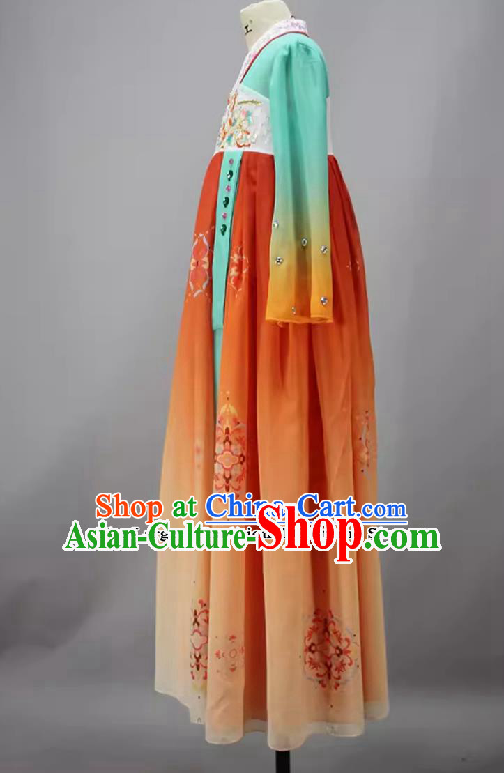 Woman Group Dance Costume Chinese Tang Dance Clothing Classical Dance Hanfu Dress