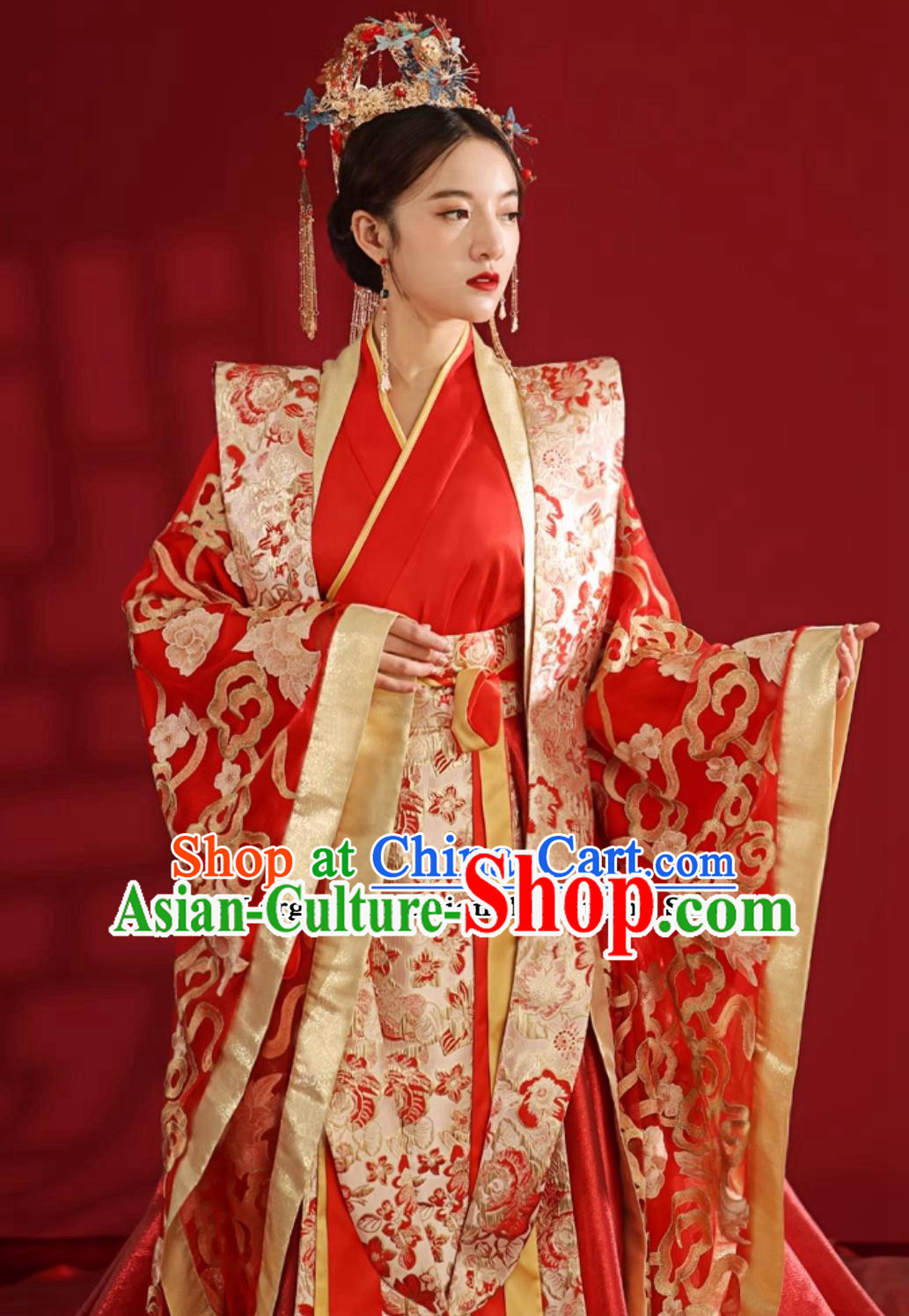 Chinese Traditional Wedding Clothing Ming Dynasty Bride Hanfu Ancient China Empress Costume