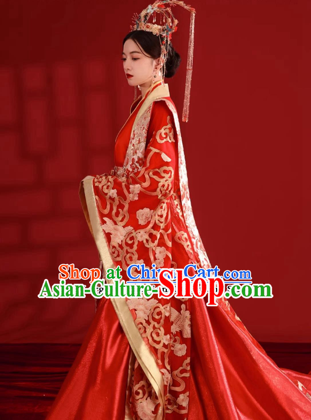 Chinese Traditional Wedding Clothing Ming Dynasty Bride Hanfu Ancient China Empress Costume