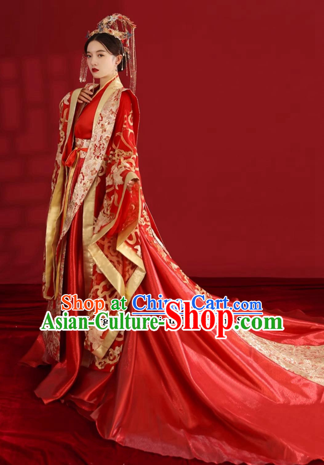Chinese Traditional Wedding Clothing Ming Dynasty Bride Hanfu Ancient China Empress Costume
