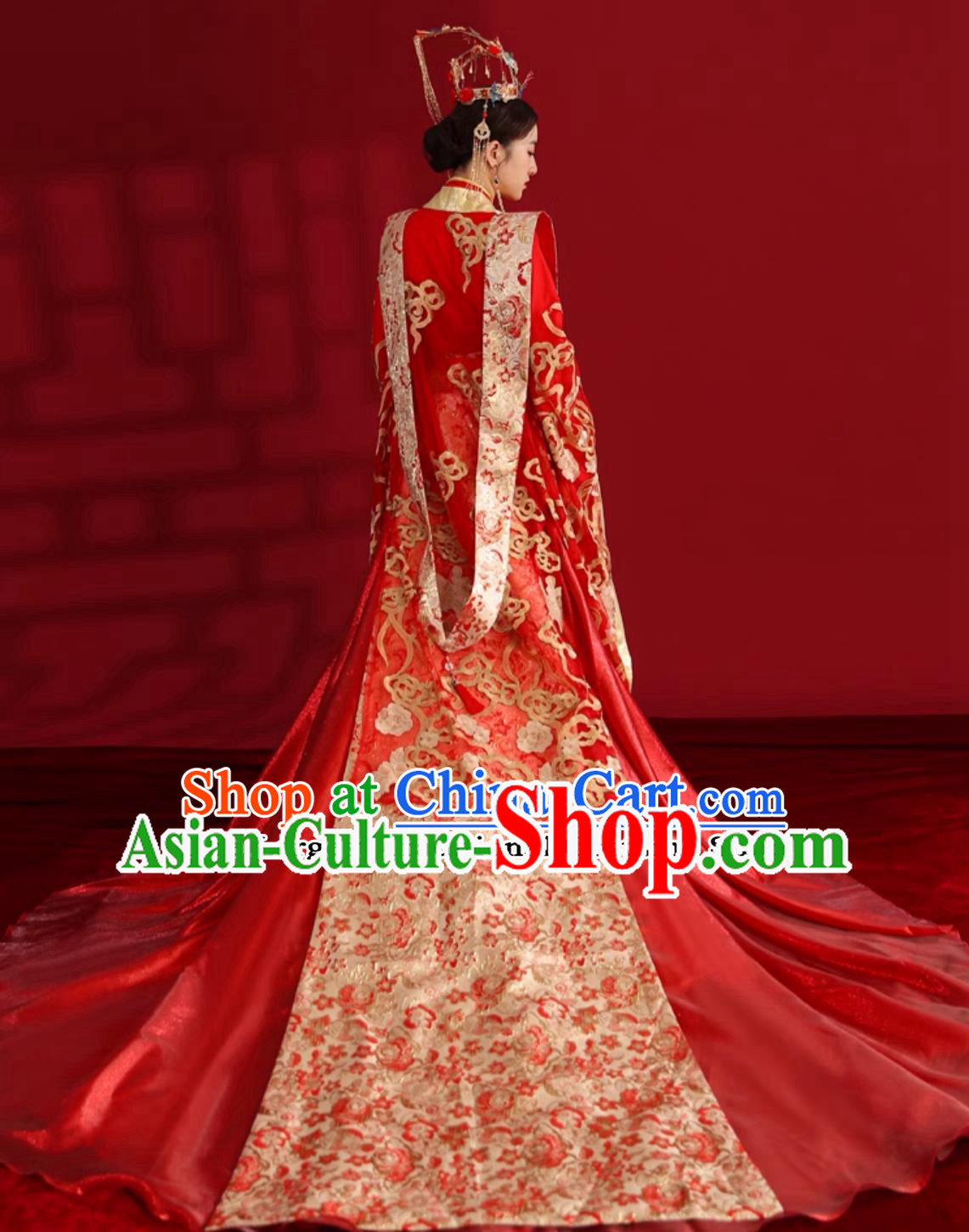 Chinese Traditional Wedding Clothing Ming Dynasty Bride Hanfu Ancient China Empress Costume