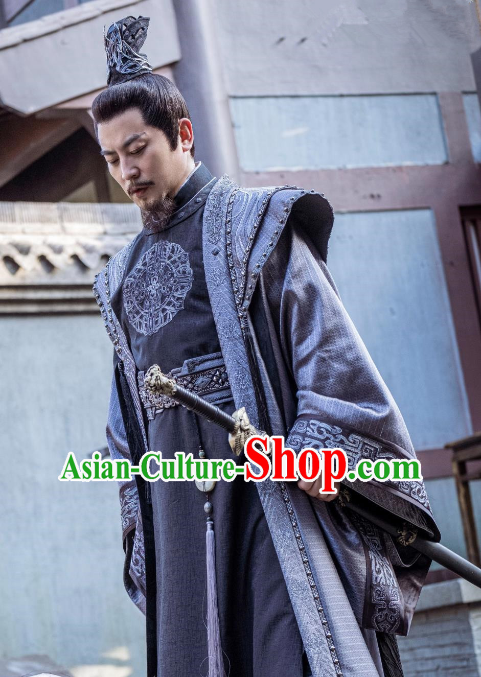 Chinese Drama Dashing Youth Patriarch of Ying Suzerain Yi Bu Costume Ancient China Kung Fu Master Clothing