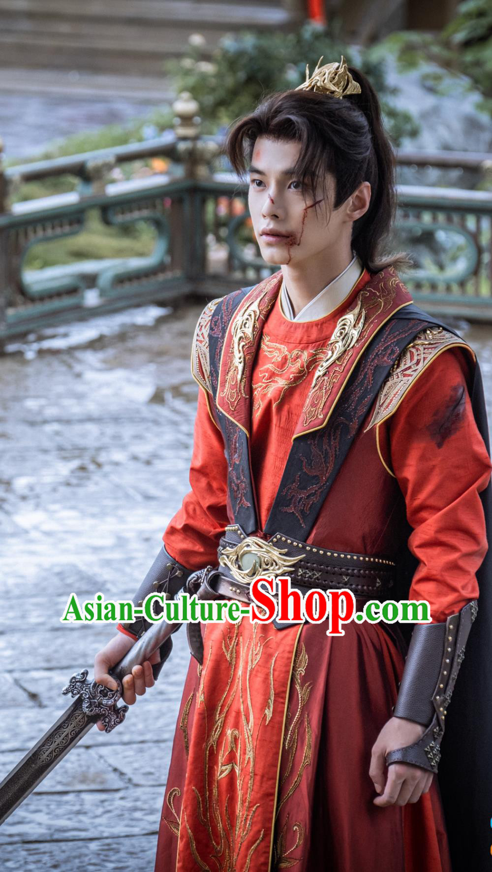 Chinese Drama Dashing Youth Swordsman Ye Ding Zhi Red Costume Ancient China Young Hero Clothing
