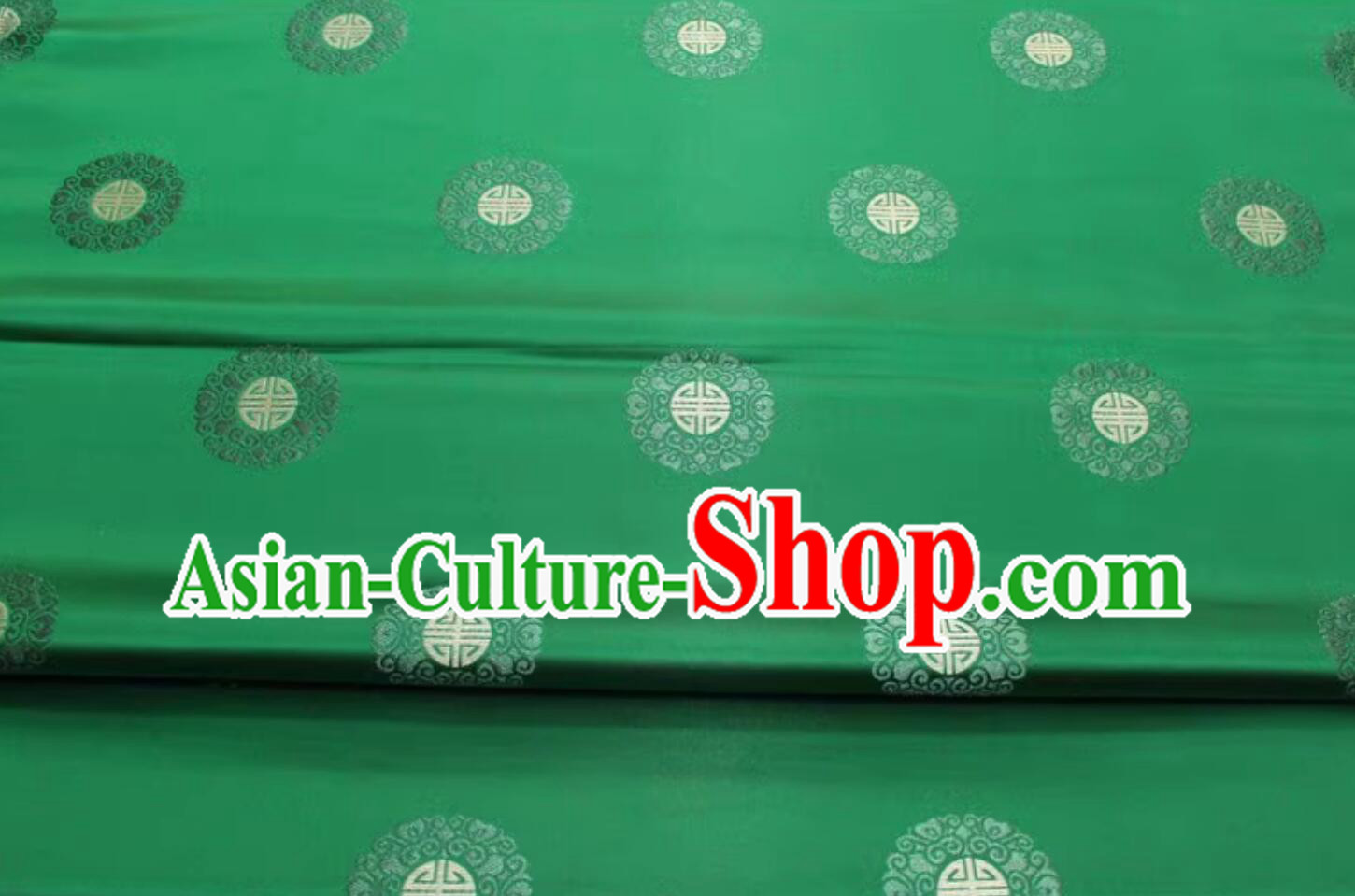 Traditional Satin Tang Suit Silk Material Chinese Classical Lucky Pattern Design Green Brocade Fabric