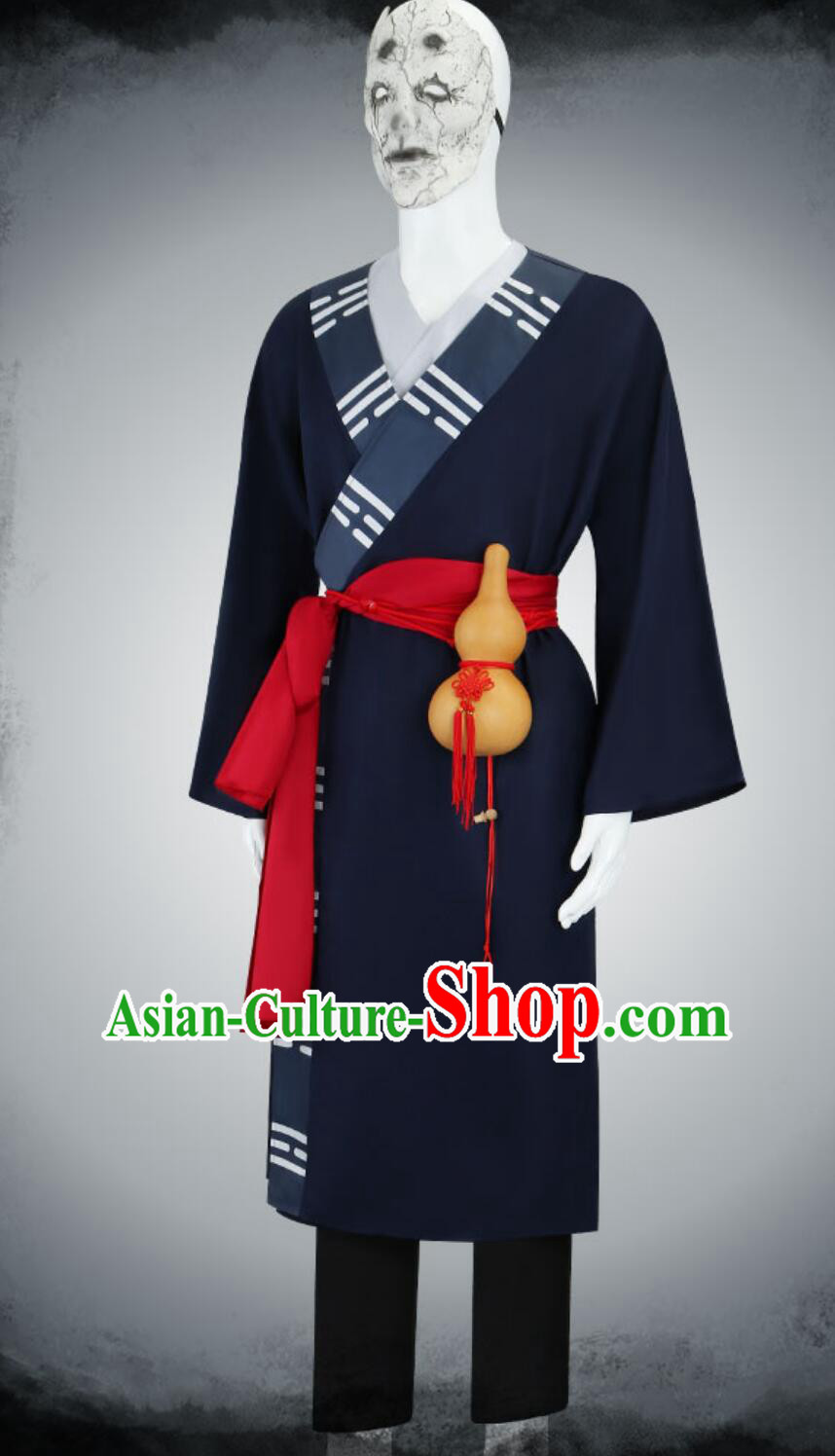Ancient Chinese Taoist Priest Clothing Black Myth Wukong Daoist Mi Outfit Halloween Cosplay Costume