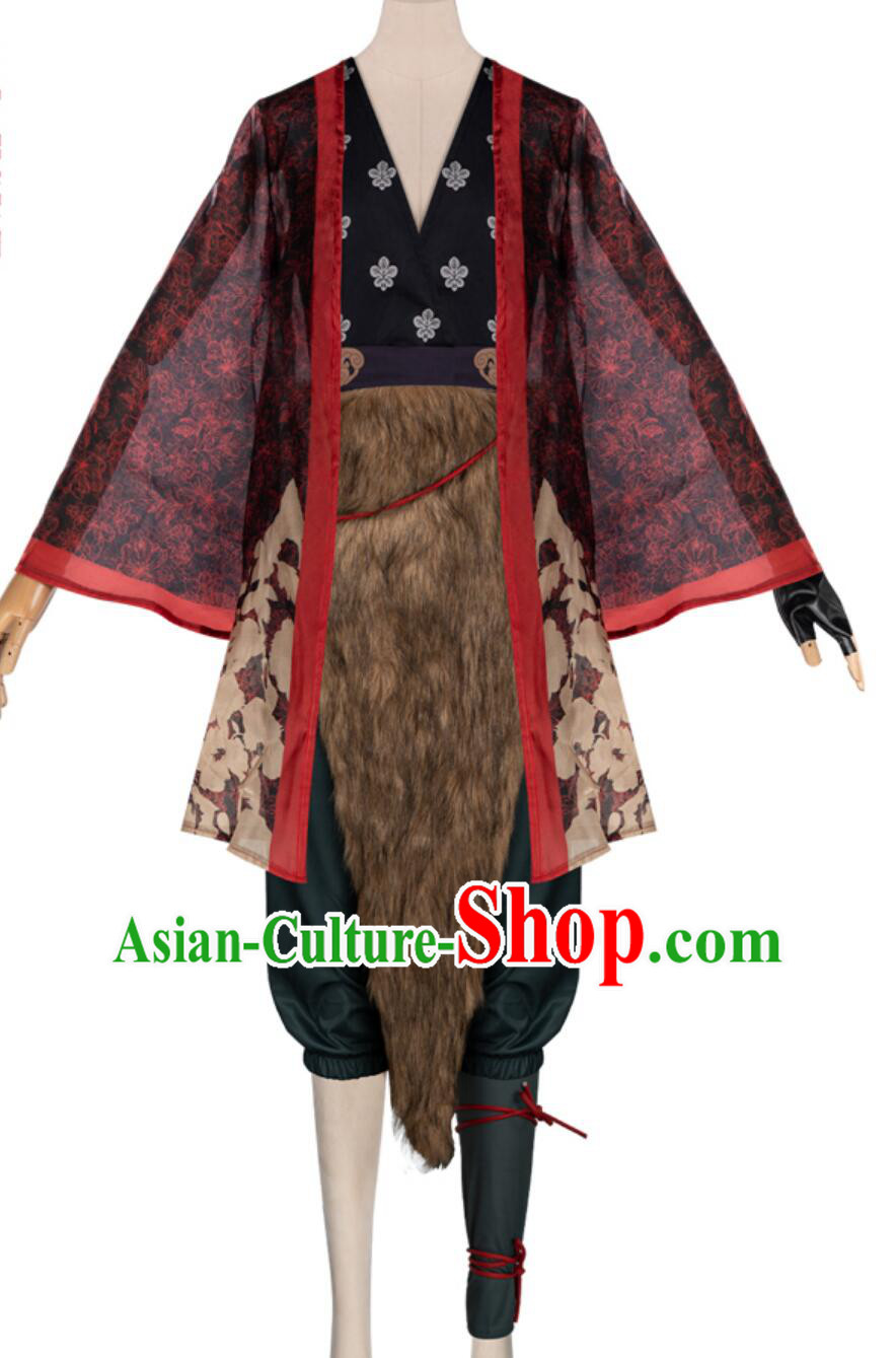 Black Myth Wukong Ping Ping Costume Ancient Chinese Fairy Clothing Little Fox Outfit