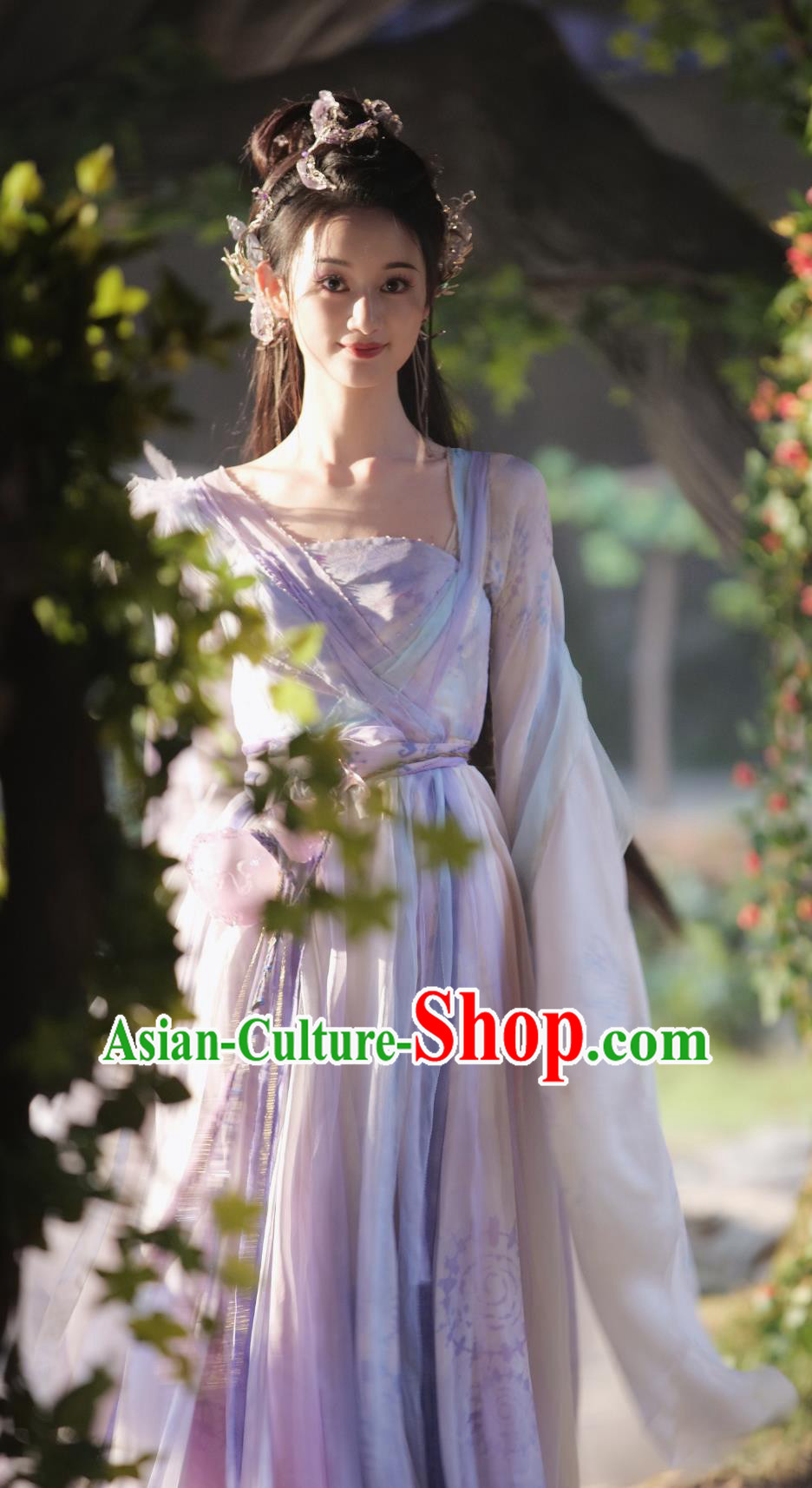 Chinese TV Series Fox Spirit Matchmaker Red Moon Pact Master Tu Shan Ya Ya Lilac Dress Ancient China Fox Fairy Clothing