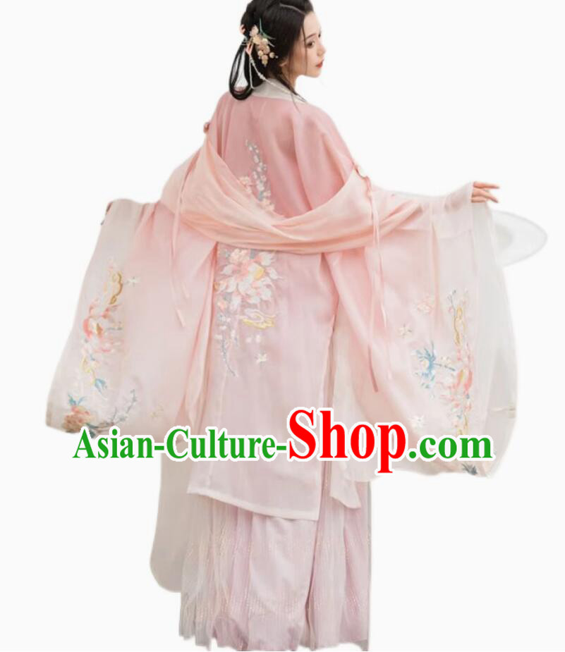Traditional Chinese Hanfu Tang Dynasty Princess Pink Dress Ancient China Fairy Clothing