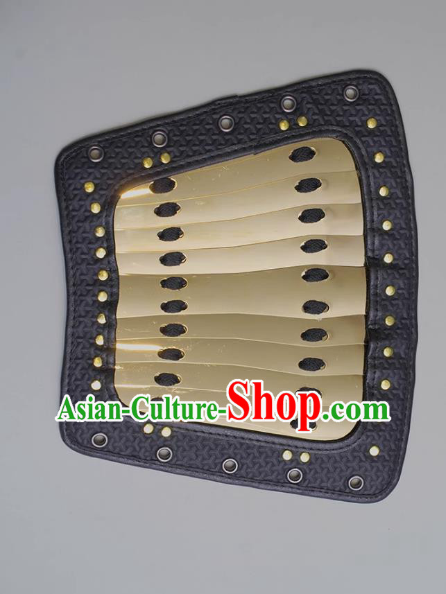Ancient China Warrior Golden Wrist Bands Traditional Hanfu Accessories Chinese Ming Dynasty Stainless Steel Armguard