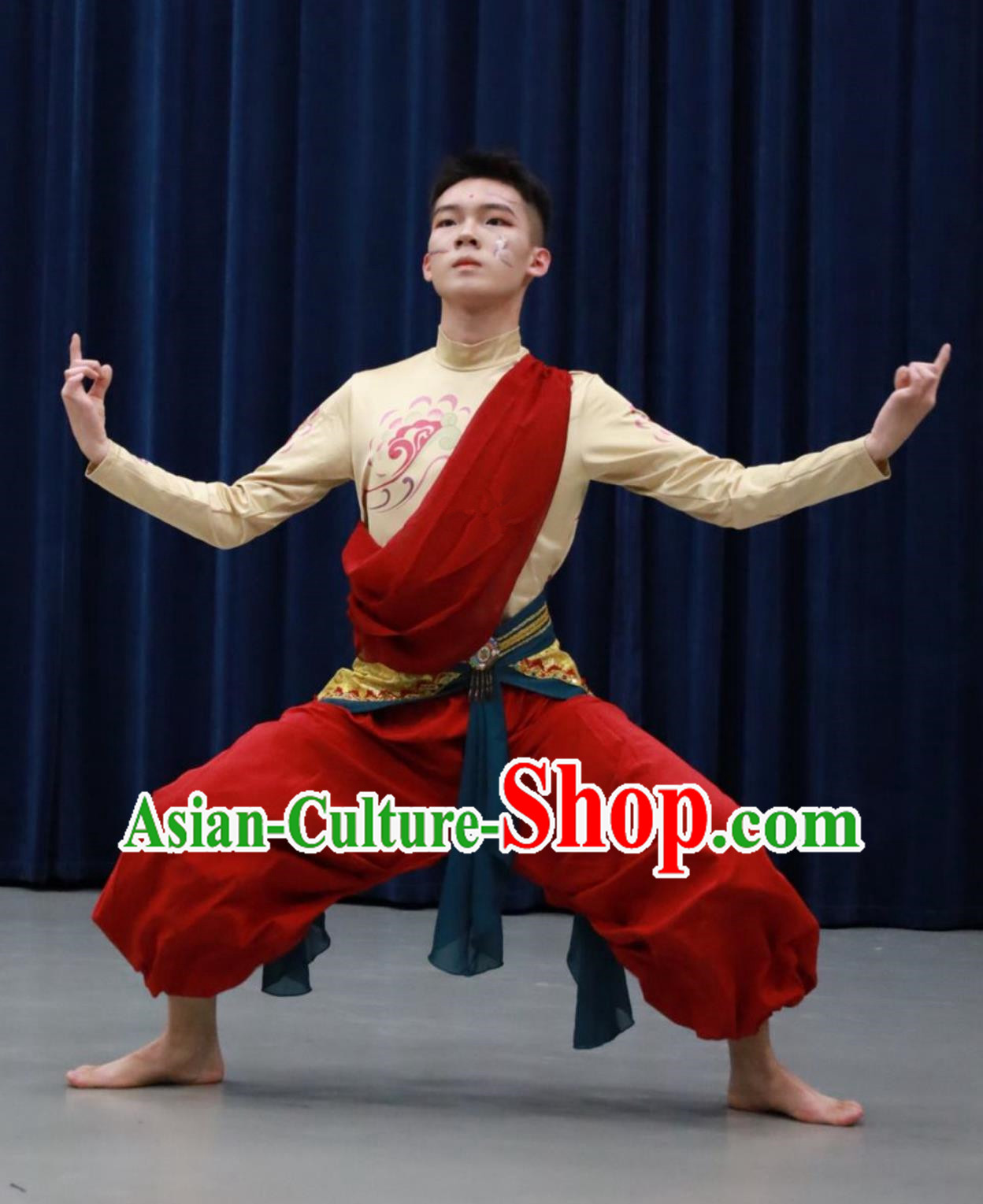 Chinese Classical Dance Dunhuang Dance Clothing Male Group Dance Echoes from the Stone Wall Costume