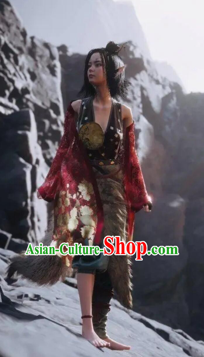Black Myth Wukong Ping Ping Clothing Chinese Mythology Journey to the West Fox Fairy Costume