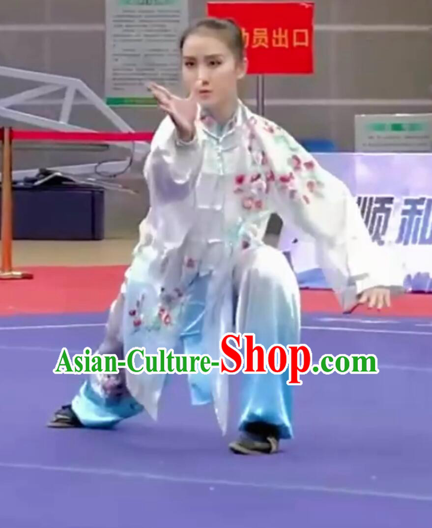 Chinese Kung Fu Competition Clothing China Wushu Uniform Top Embroidered Tai Chi Suit