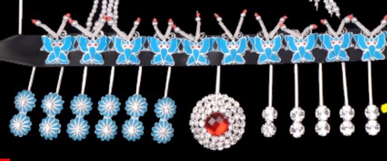 Chinese Opera Headwear Huadan Baotou Qingyi Xiaojie Headpieces Northern Style Dianchou Headdress Set