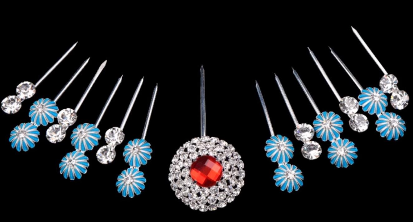 Chinese Opera Headwear Huadan Baotou Qingyi Xiaojie Headpieces Northern Style Dianchou Headdress Set