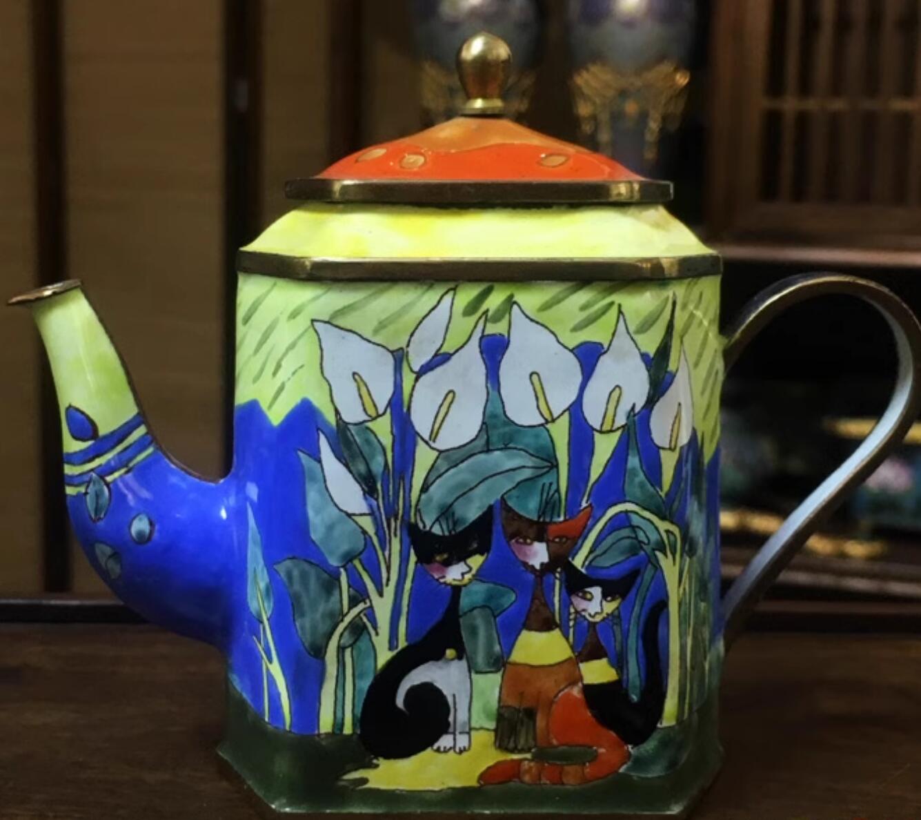 Chinese Hand Painted Enamel Craft Cloisonne Teapot Collection