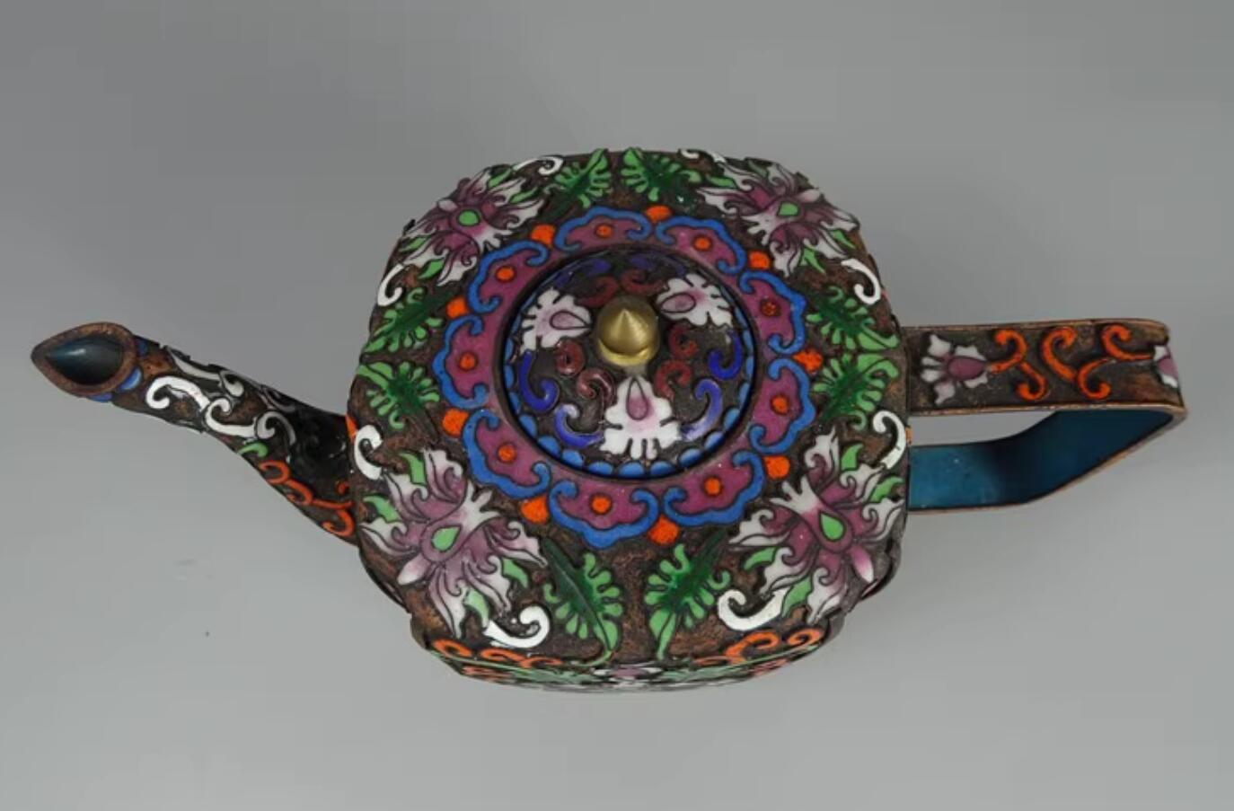 Cloisonne Teapot Collection Chinese Hand Painted Enamel Craft Intertwined Lotus