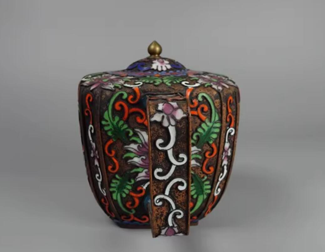 Cloisonne Teapot Collection Chinese Hand Painted Enamel Craft Intertwined Lotus