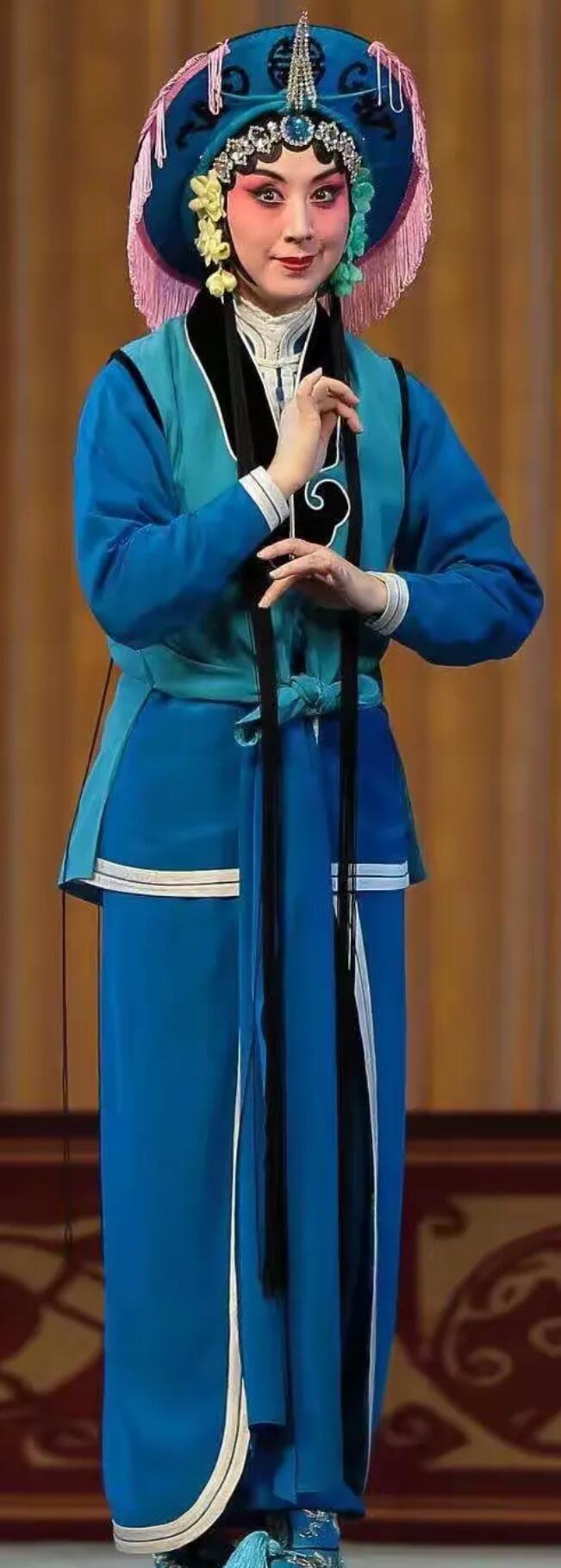 Chinese Peking Opera The Fisherman Revenge Da Yu Sha Jia Costumes Beijing Opera Qingyi Outfit and Hat Traditional Opera Clothing