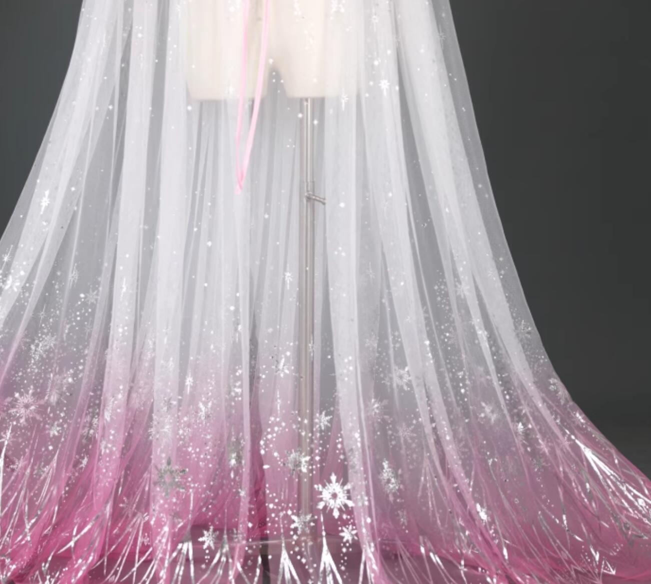 Chinese Ancient Princess Snowflake Cape Traditional Wuxia Hanfu Cosplay Swordswoman Pink Cloak
